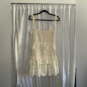1. State Ruffle Mini Dress in Toasted Ivory (From Revolve)